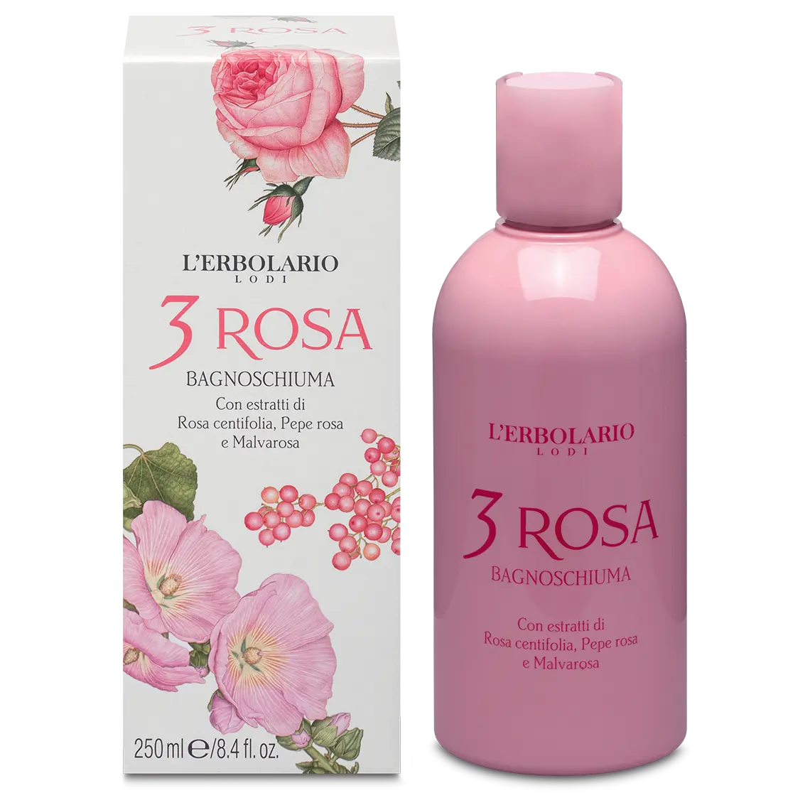 [11543] 3 Rosa Bagnoschiuma 250ml